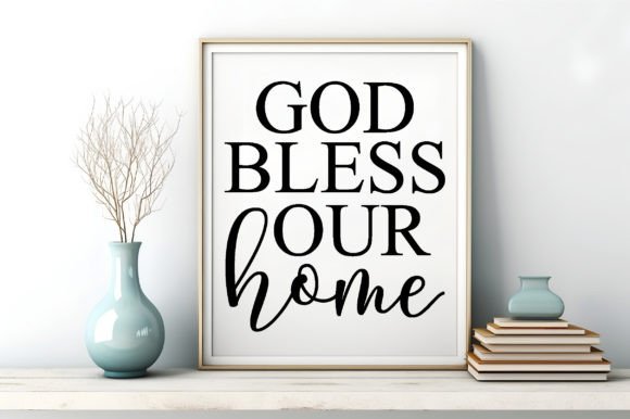 God Bless Our Home Christian Wood Sign