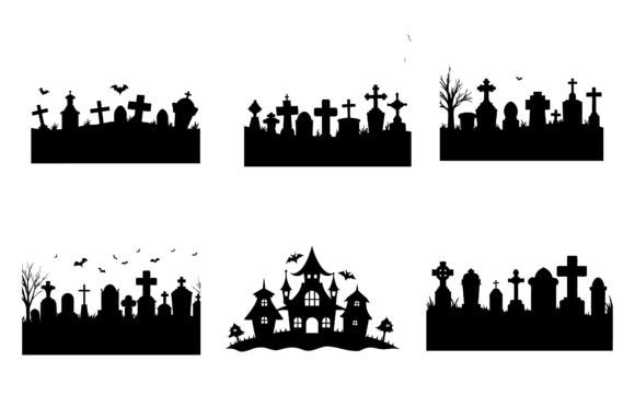 Halloween Cemetery Vector Illustration