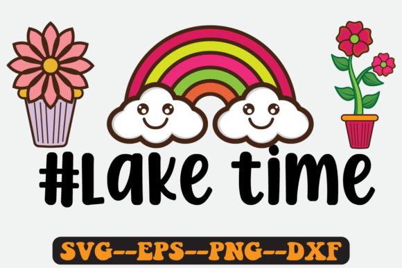 Lake Time Quote Retro Svg Design