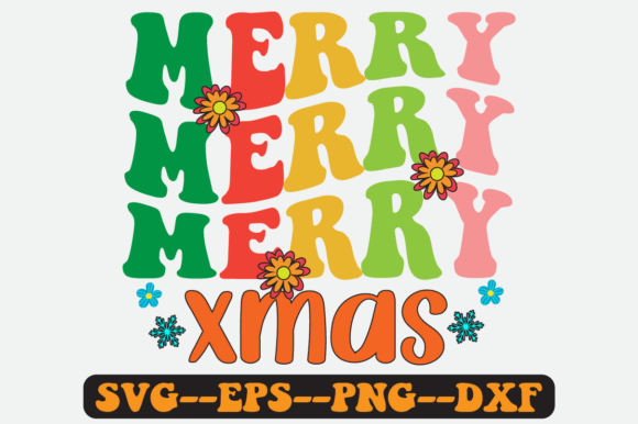 Merry Xmas Christmas Quote Retro Svg