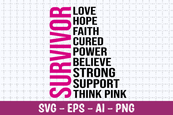 Survivor Love Hope Faith Cured SVG